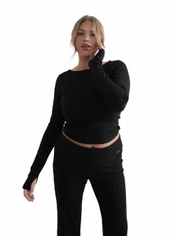 ease ribbed long sleeve top<AIM´N Hot