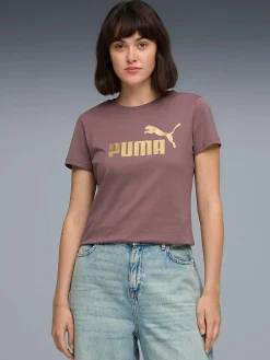 ess metallic tee logo w<PUMA Hot